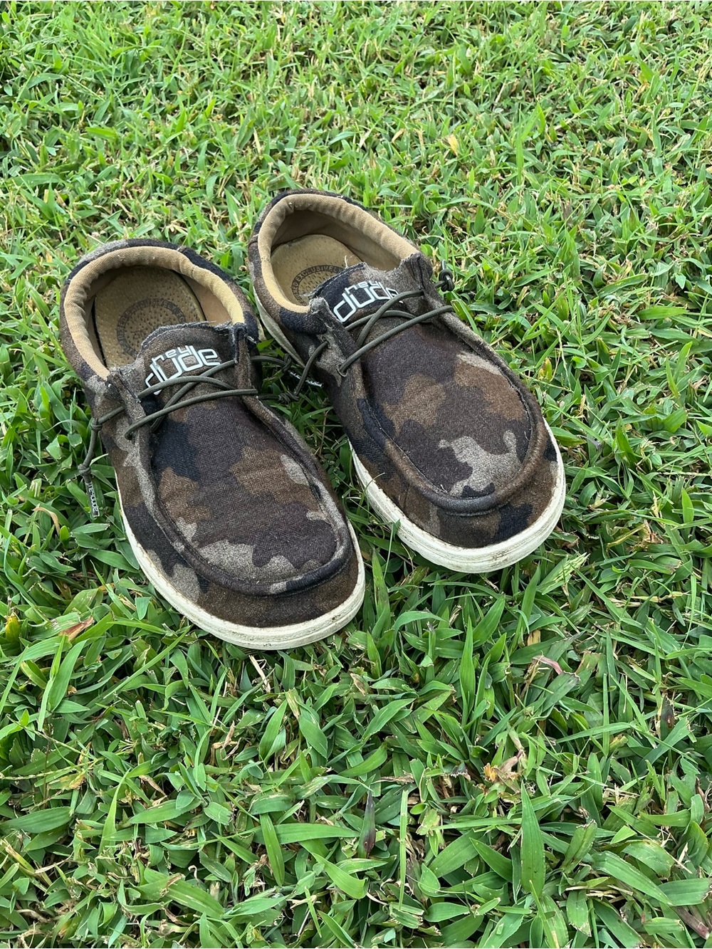 Hey Dude Kids Camo Slip-On Moccasins - Brown & Black
